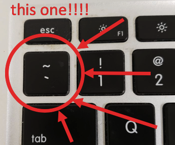 the key to the left of the 1, above tab